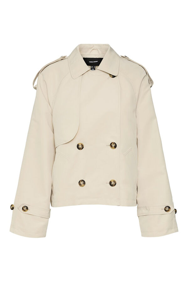 Vero Moda Gabardina curta gola de aba Tostado