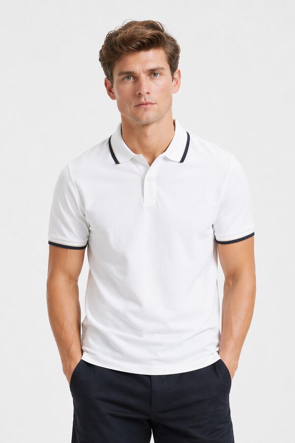 Selected Piqu&eacute; short sleeve polo shirt Multicolour