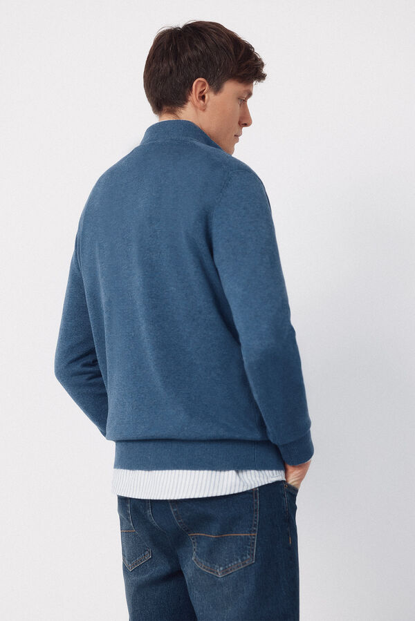 Cortefiel Cotton high neck sweater  Blue