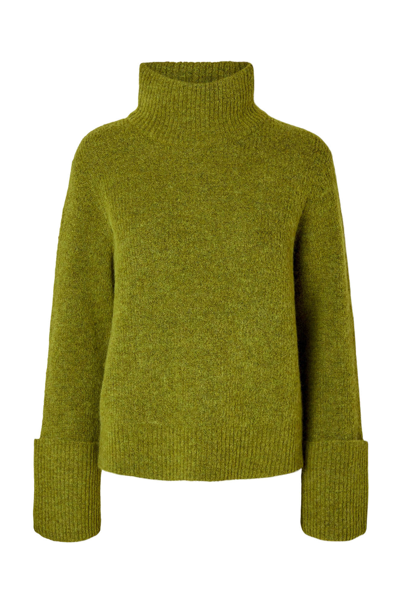 Jersey de cuello alto confeccionado con lana RWS y Alpaca