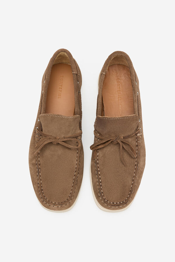 Cortefiel Leather boat shoe Nude