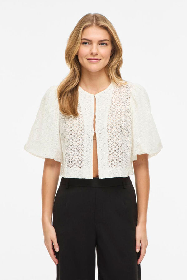 Vila Lace women's bolero jacket White