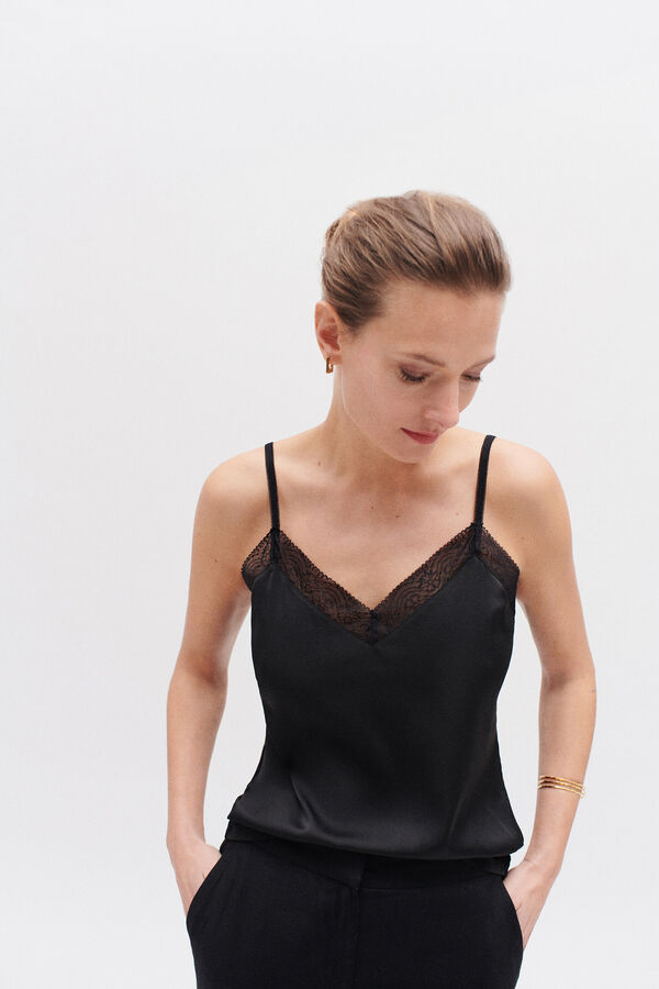 Caroll Camiseta lencera Clea Negro