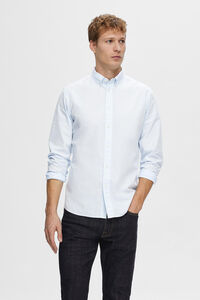 Selected Camisa de manga comprida Slim Fit confecionada com algodão reciclado