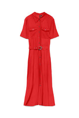 Vero Moda Vestido midi camiseiro Vermelho