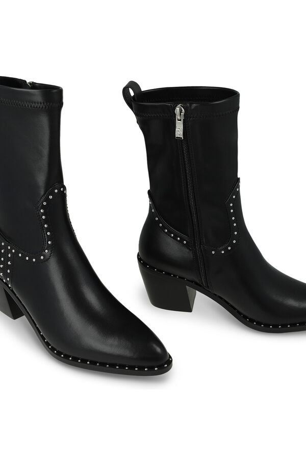 Lodi Studded cowboy ankle boots Black