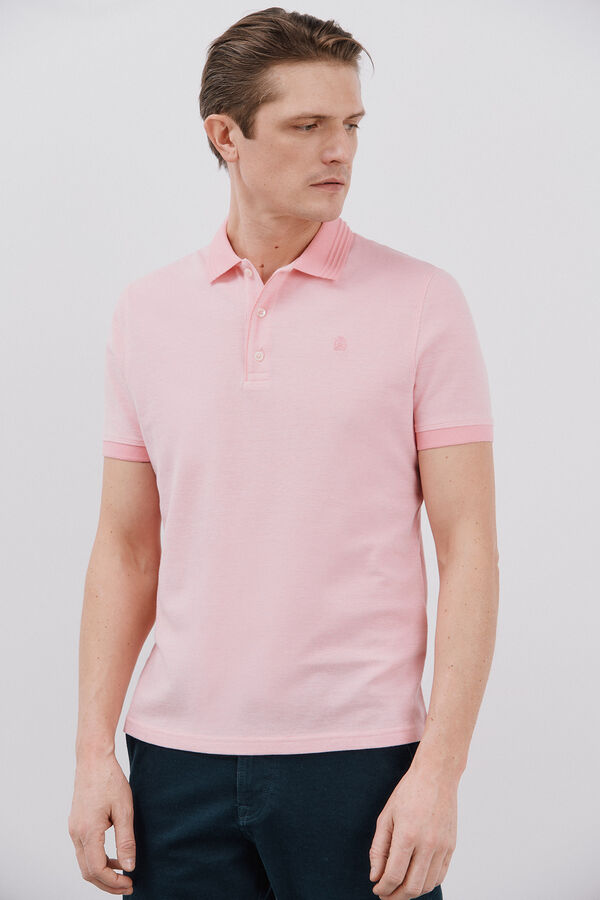 Cortefiel Oxford polo shirt Coral