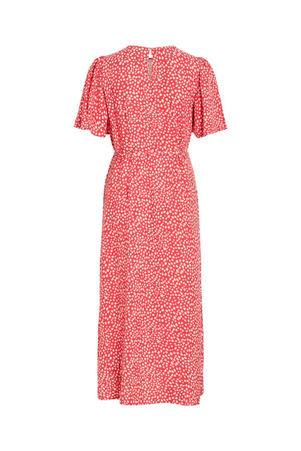 Vila Viscose short sleeve midi dress Printed red