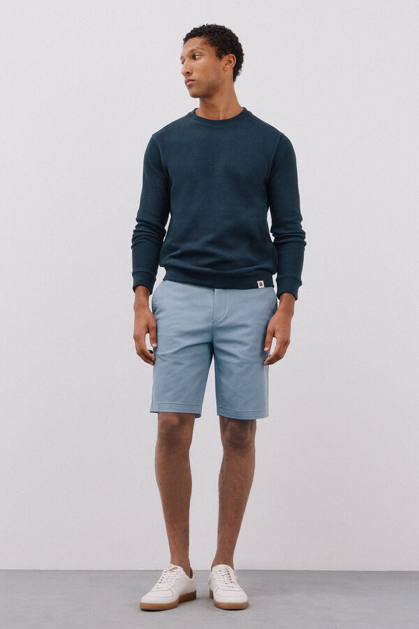 Cortefiel Printed chino bermuda shorts Blue