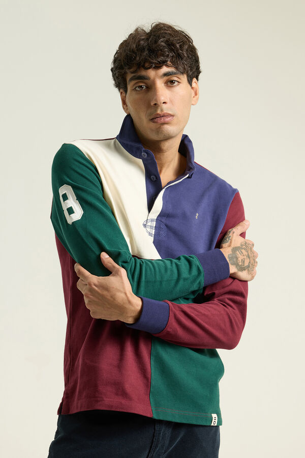 PuroEGO Patchwork polo shirt Green