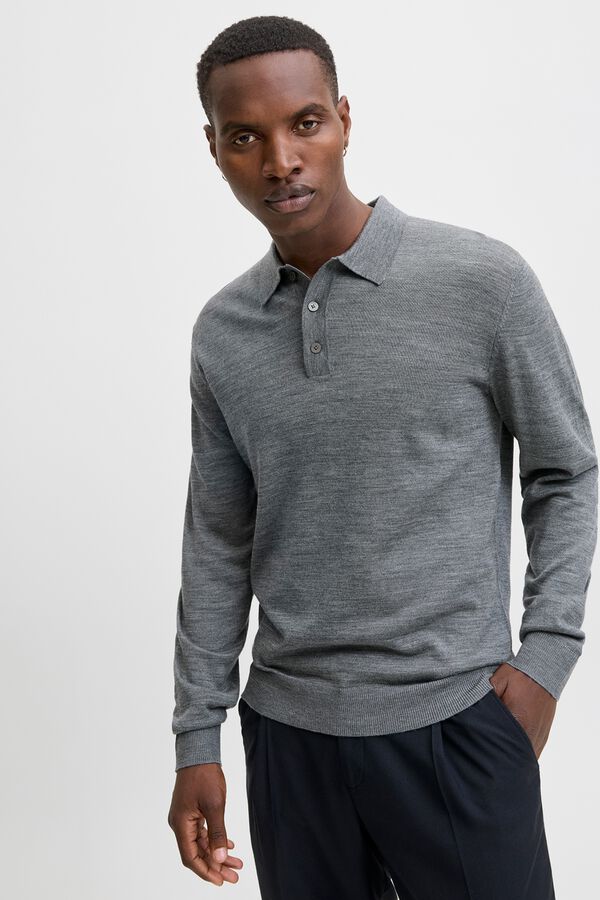 Jack & Jones Polo de malha merino Cinzento