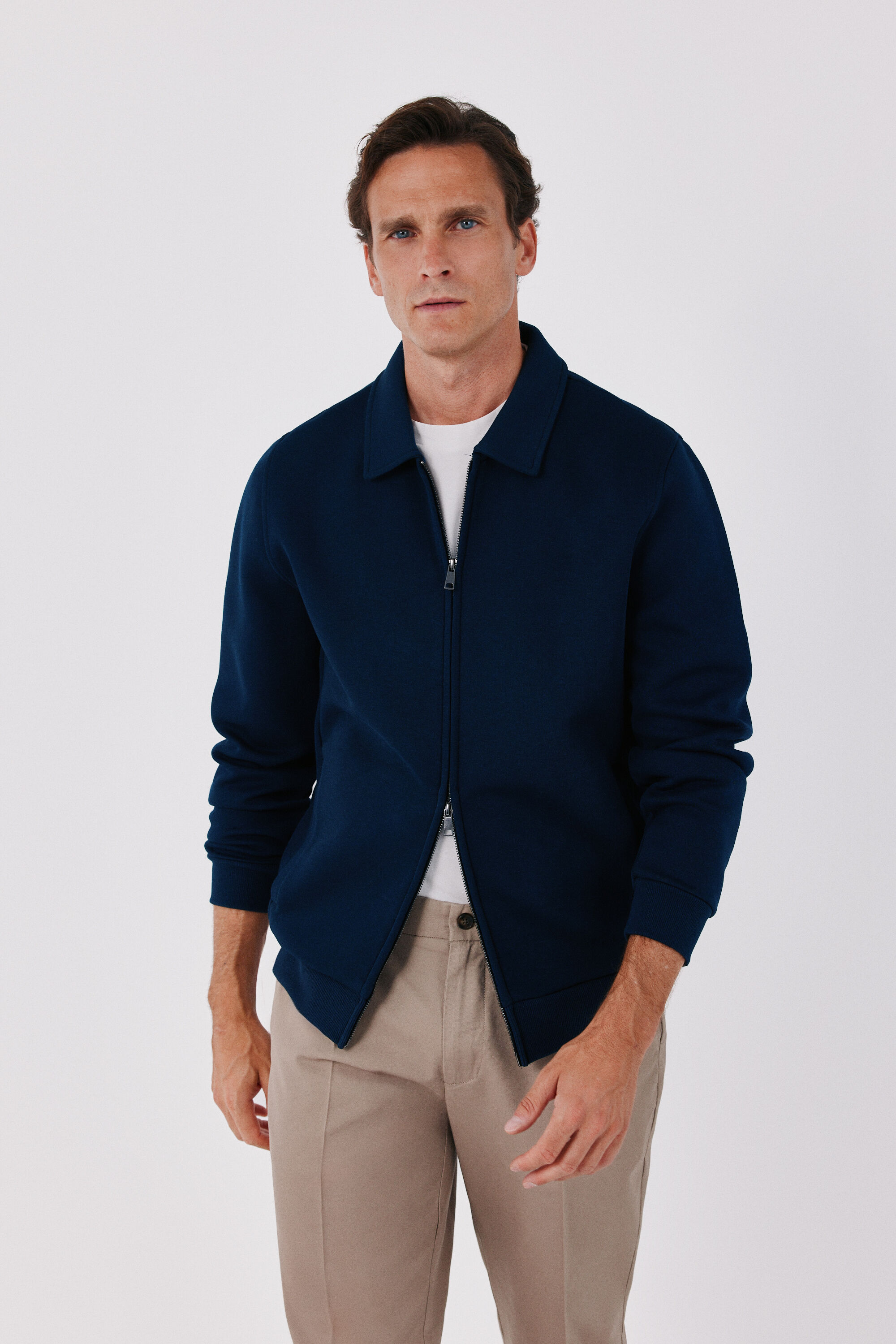 Cortefiel Polo neck neoprene cardigan