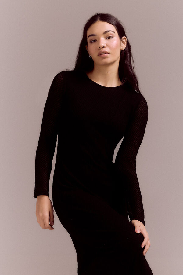 Cortefiel Structured dress Black