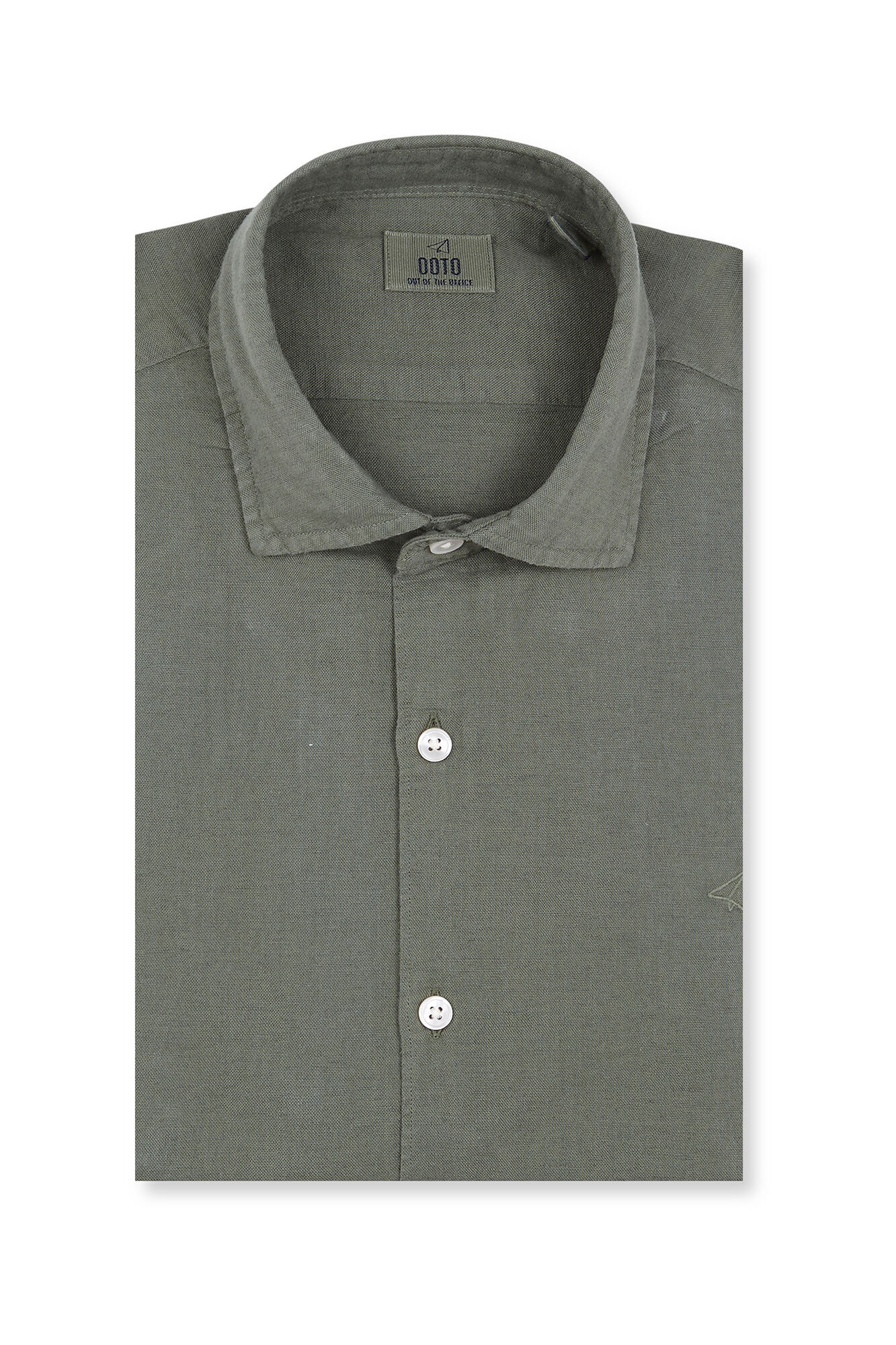 OOTO Camisa algod&oacute;n lino manga larga
