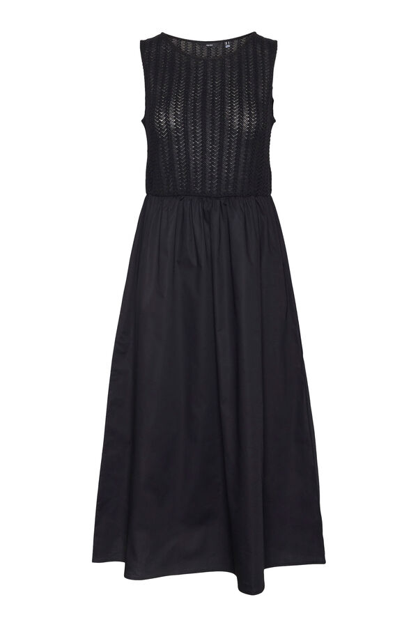 Cortefiel Midi dress with full skirt Black