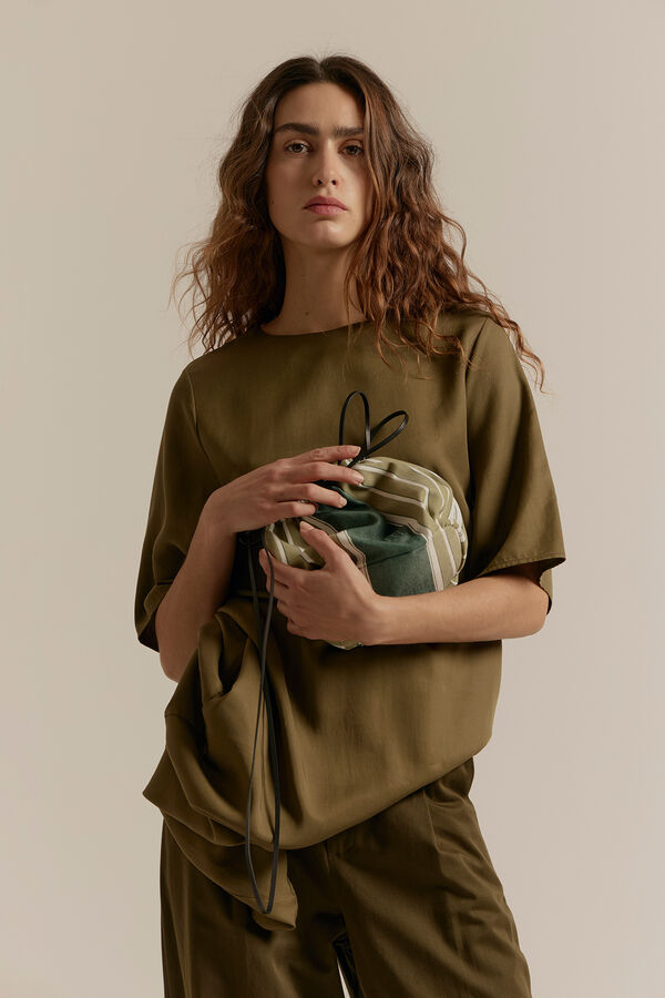 Zubi Bucket bag riscas Verde