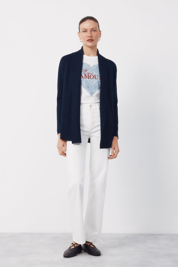 Cortefiel Cardigan with shawl neckline Navy