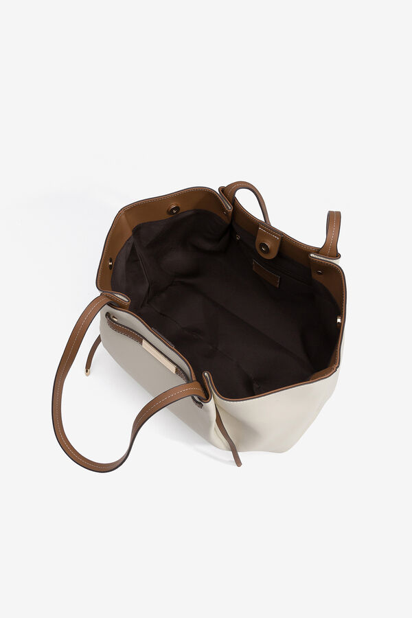 Vilanova Mala tote bag com fivela Ecru