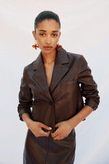 Cortefiel leather blazer Maroon