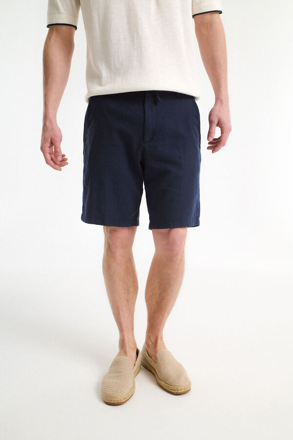 Selected Bermuda de lino Relaxed Fit Verde