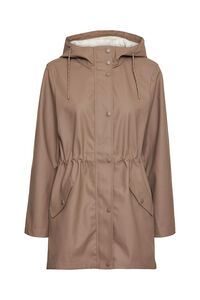 Cortefiel Women's long-sleeved hooded raincoat Brown