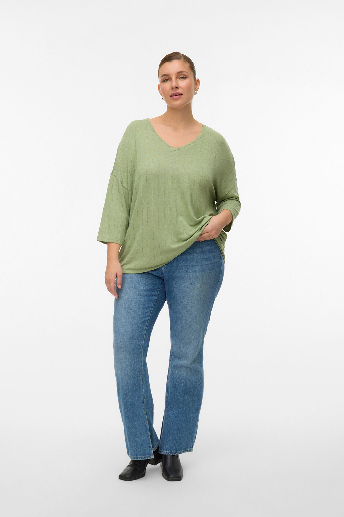 Vero Moda Curve T-shirt manga comprida tamanho grande