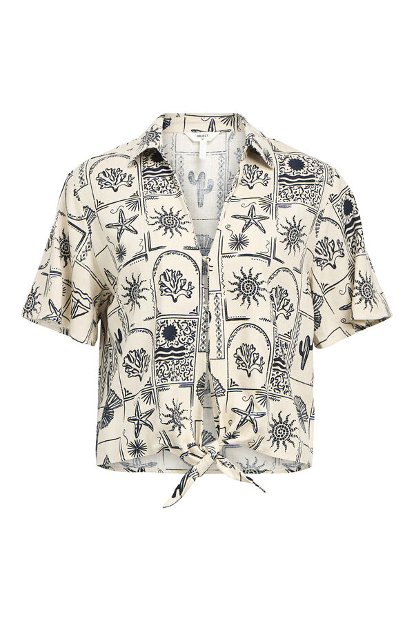 Object Camisa estampada com nó Cinzento