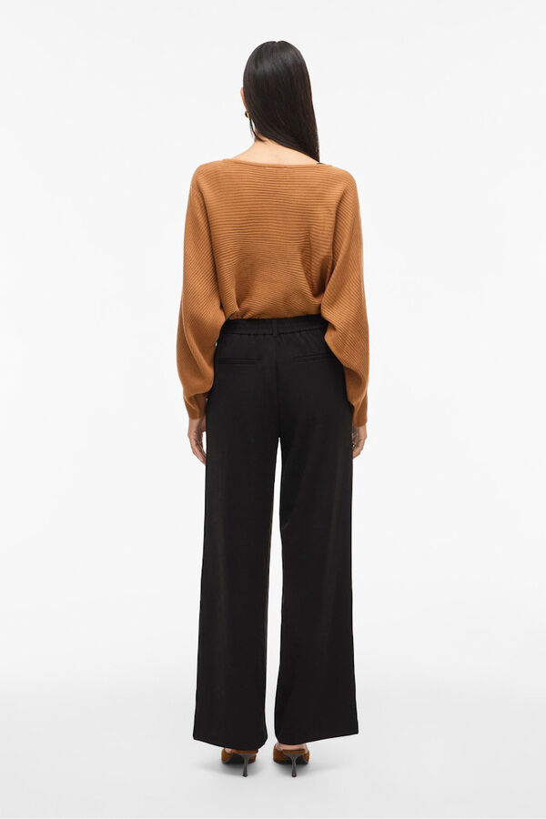 Vila Cal&ccedil;a de alfaiataria ampla Preto