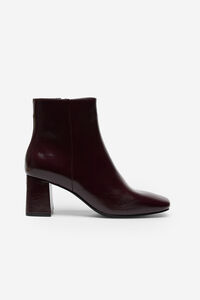 Cortefiel Burnished heeled ankle boots Maroon