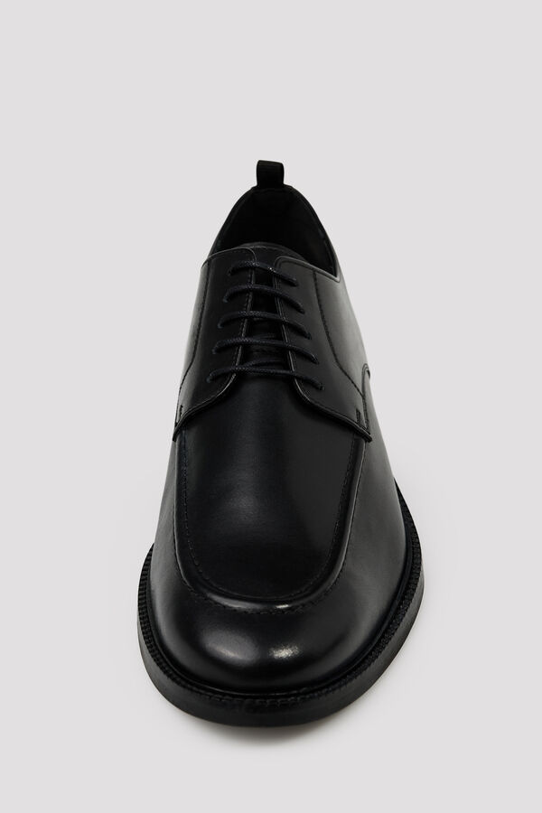 Cortefiel Leather lace-up shoes Black
