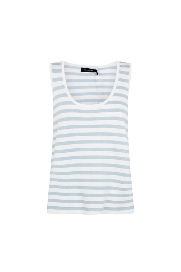 Cortefiel Striped knit top Blue