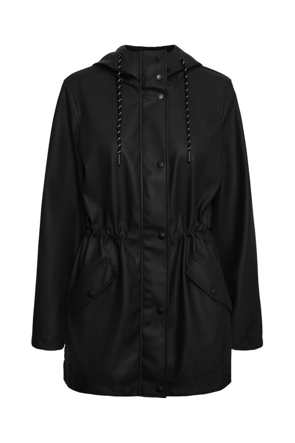 Cortefiel Plus size short raincoat Black