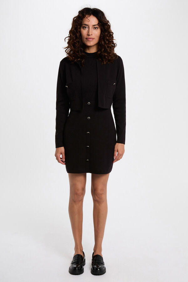 Morgan Vestido curto efeito 2 em 1 Preto