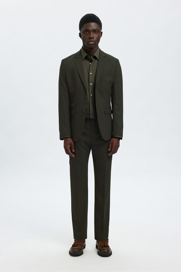 Selected Calça de terno slim fit Verde