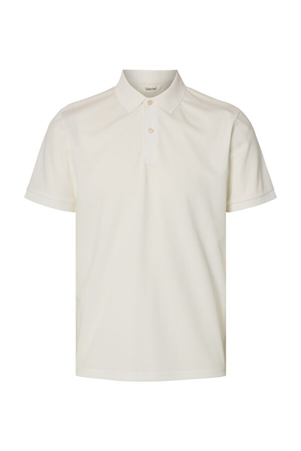Selected Polo b&aacute;sico em piqu&eacute; Branco
