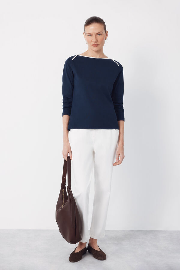 Cortefiel Jeans Easy Fit White