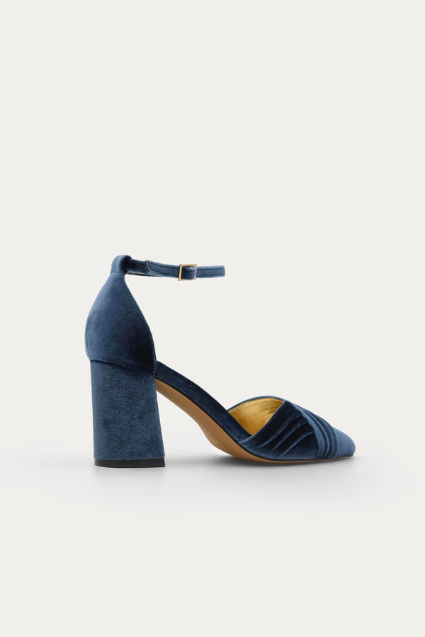 Azarey Sapato de veludo biqueira fechada Azul