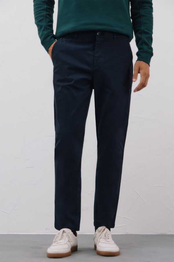 Cortefiel Regular fit comfort chinos Navy