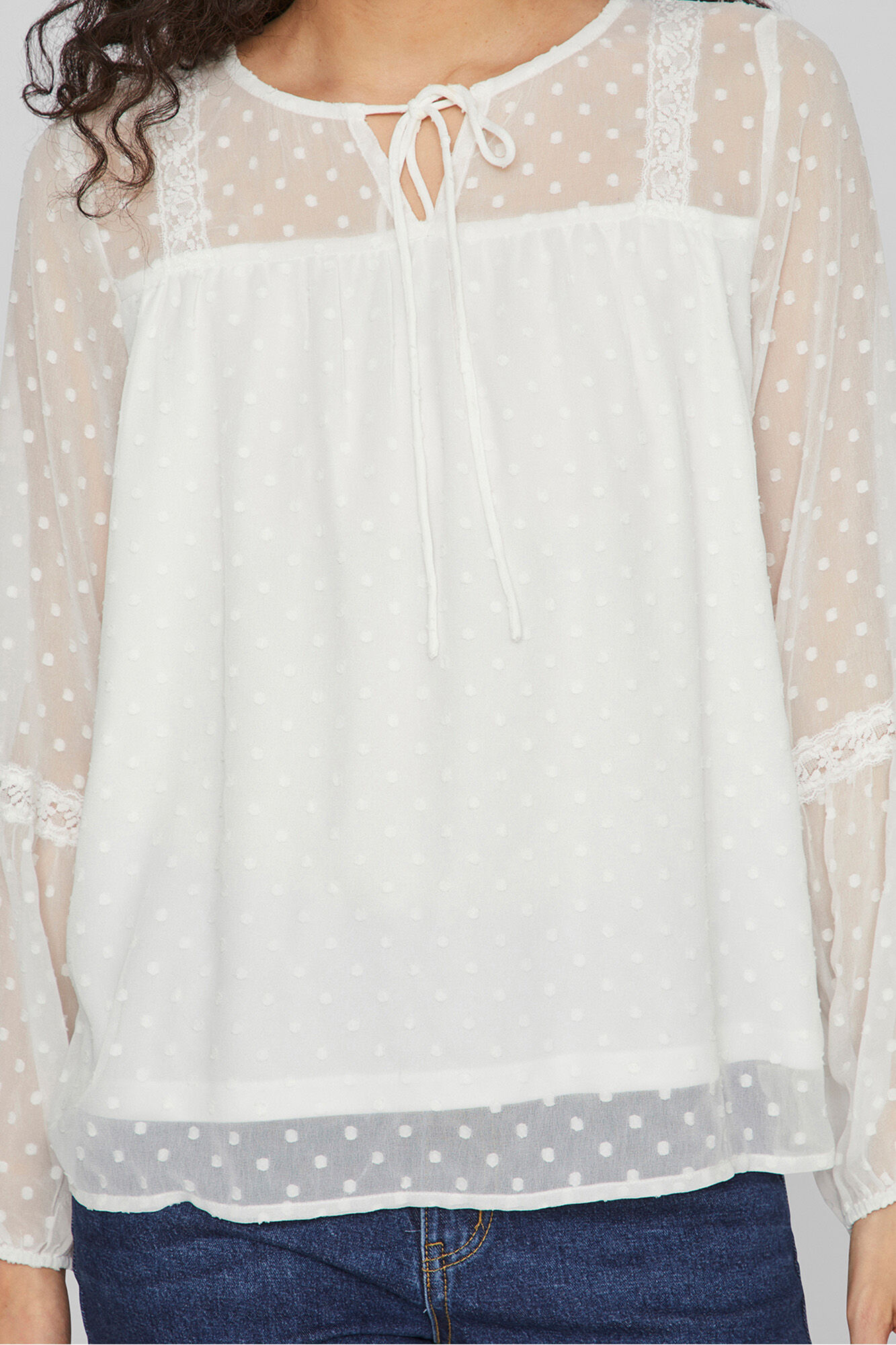 Vila Blusa plumeti de manga comprida