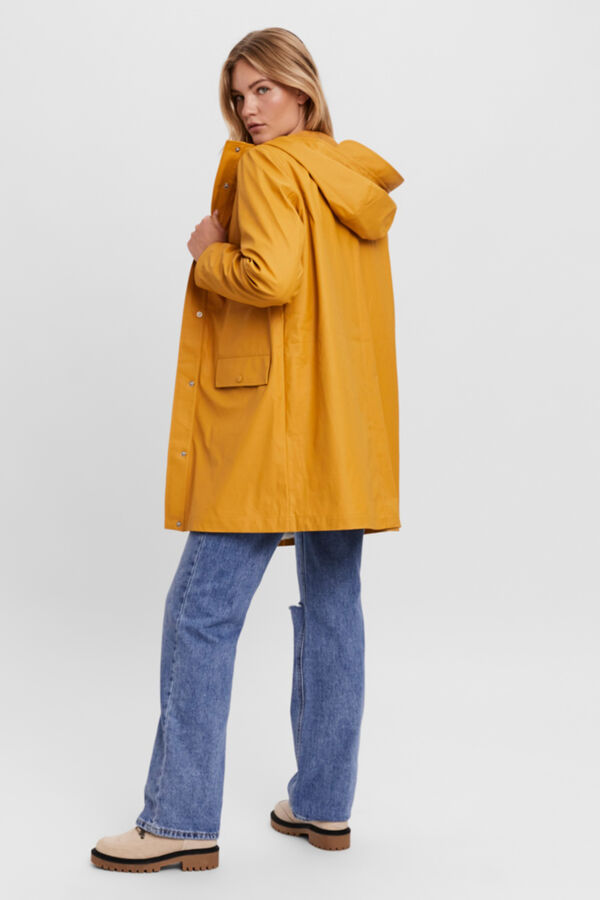 Cortefiel Hooded raincoat Brown