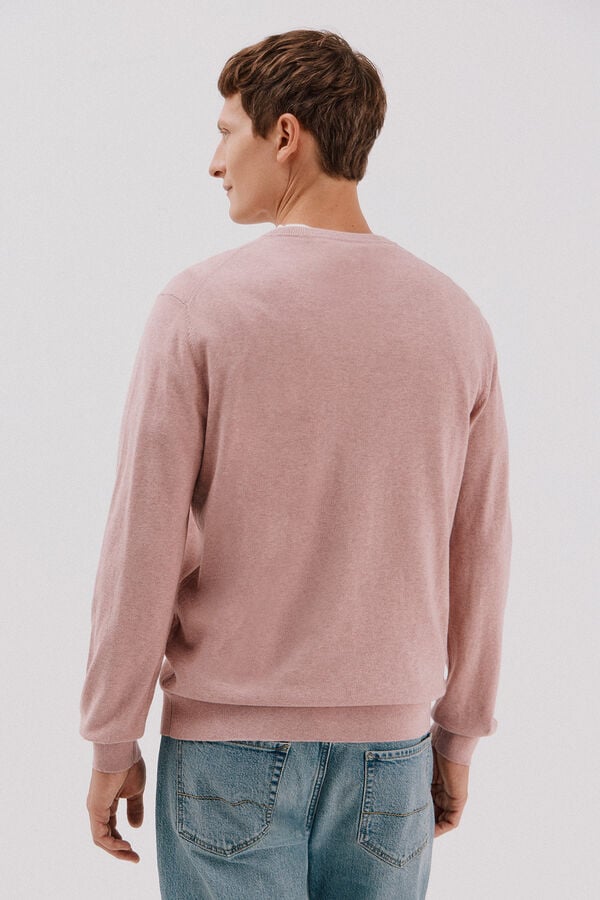 Cortefiel Crew neck cashmere crew neck jersey Pink