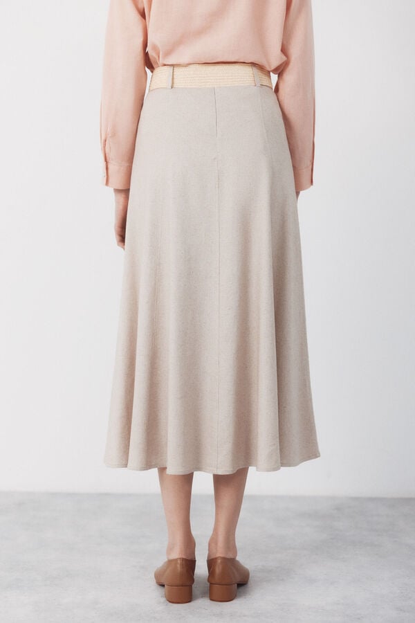 Cortefiel Saia evas&ecirc; com cinto Castanho