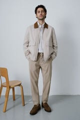 Cortefiel Jacket with combined neck Beige