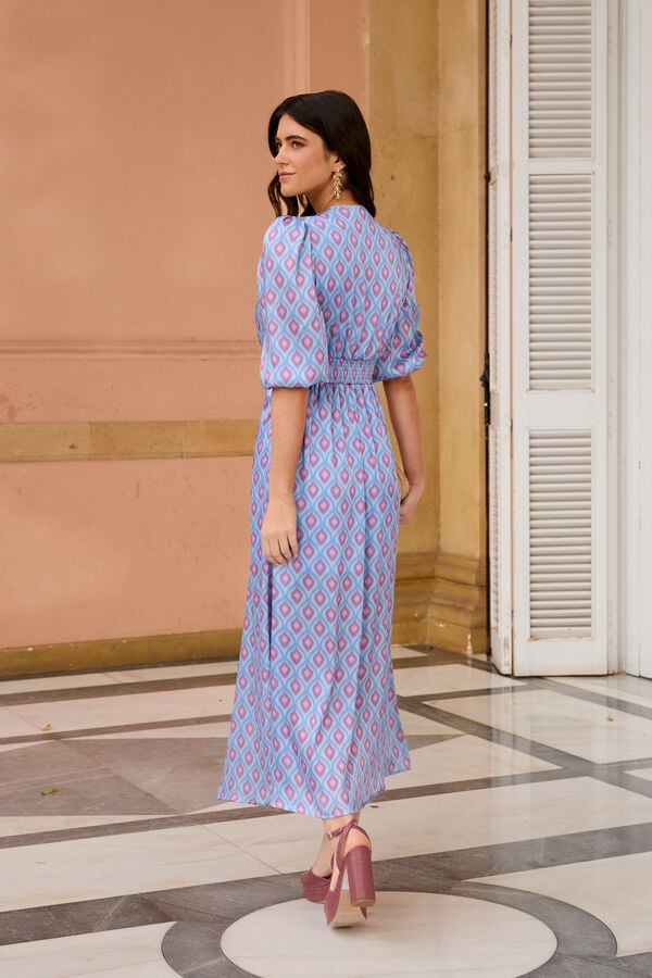 Pol&iacute;n Et Moi Vestido geom&eacute;trico Carolina Azul