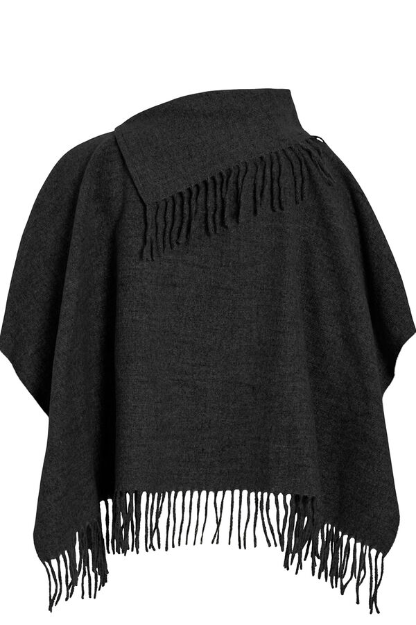 Vila Poncho com franjas Preto