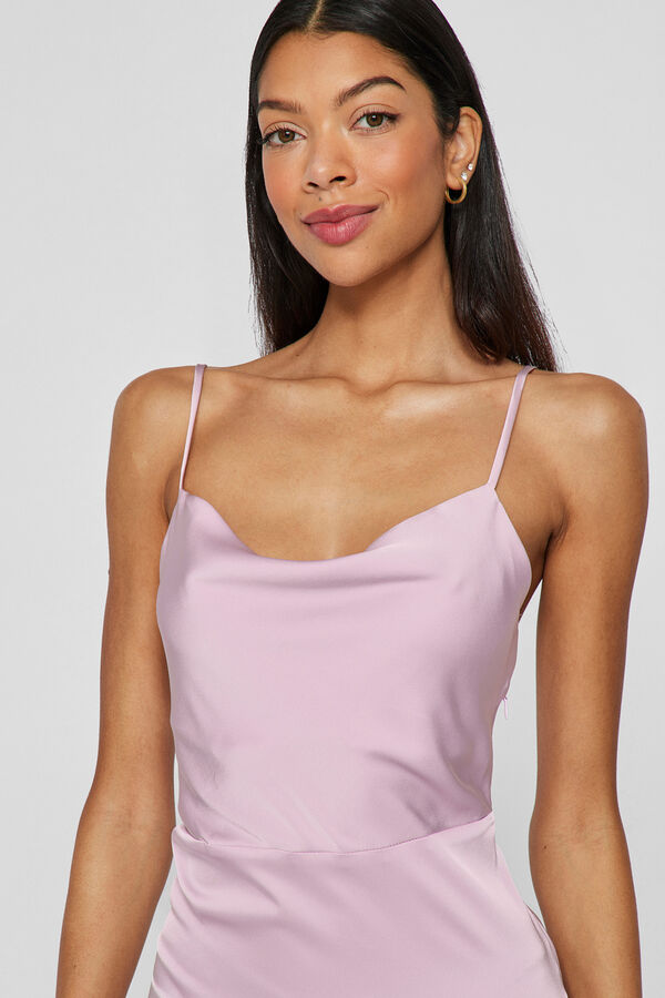 Vila Vestido midi acetinado Roxo