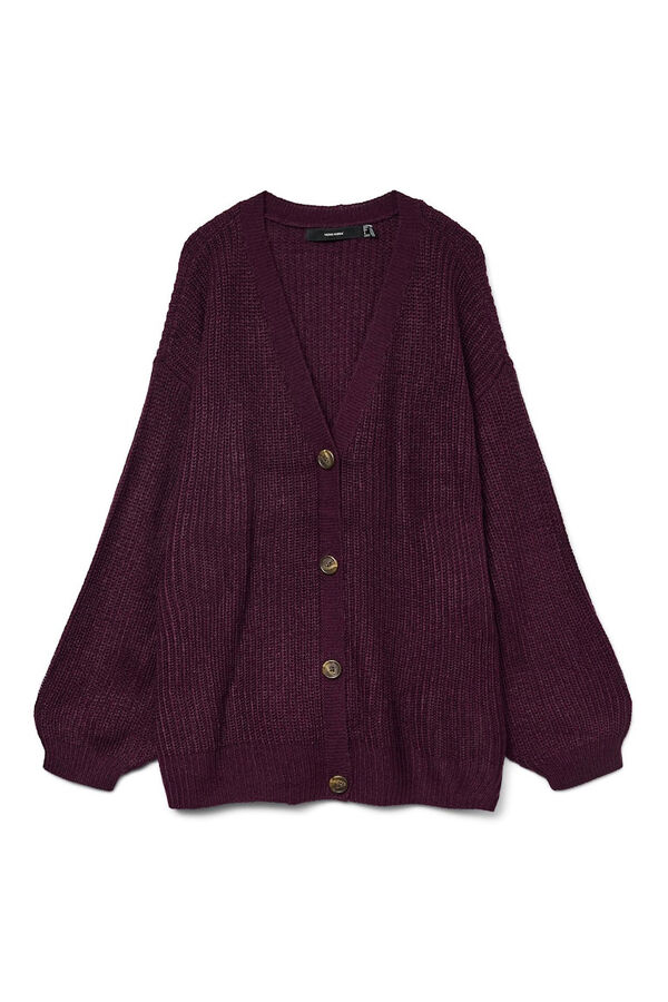 Vero Moda Curve Cárdigan de punto frío talla grande Morado