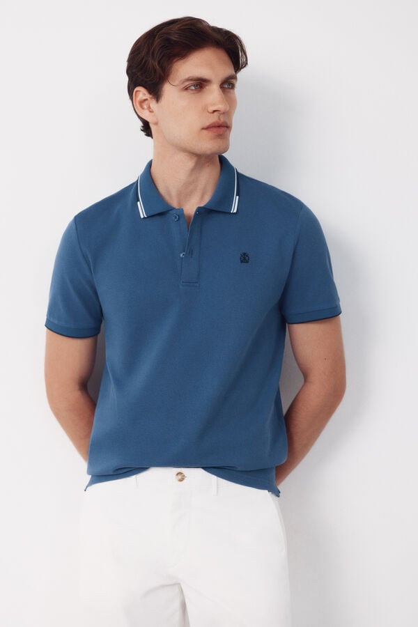 Cortefiel Polo con tips Azul
