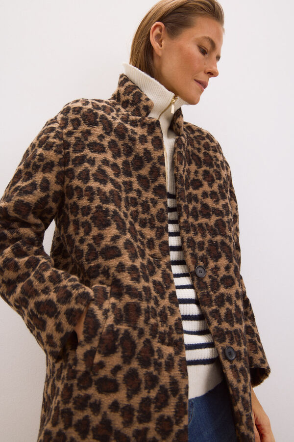 Cortefiel Animal print coat Multicolour