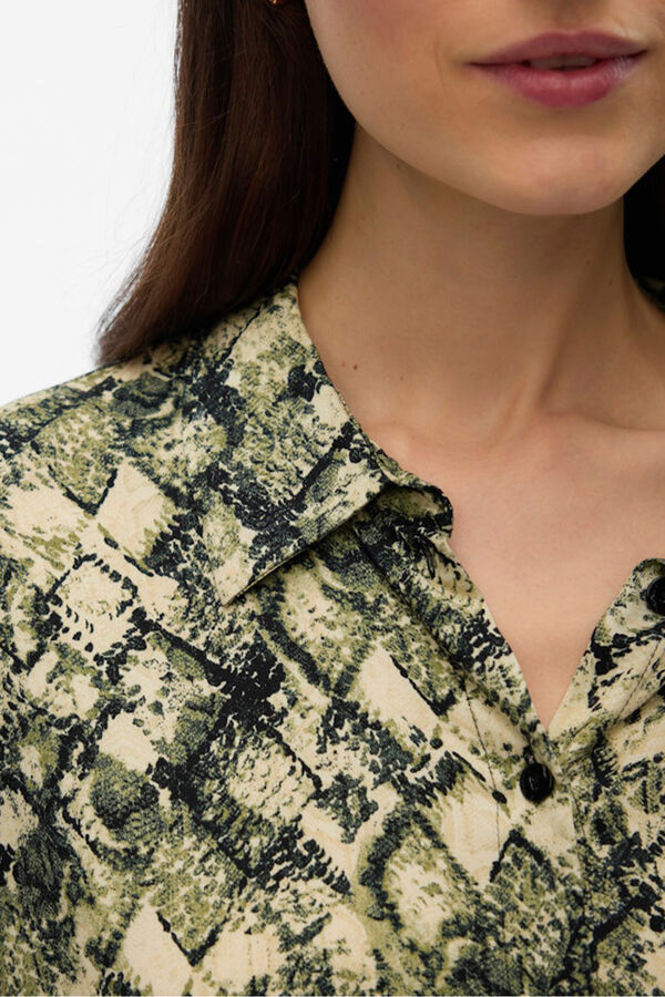Vero Moda Camisa estampada de manga comprida Castanho